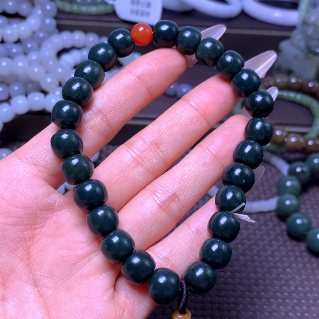 和田玉未镶嵌手串卡10