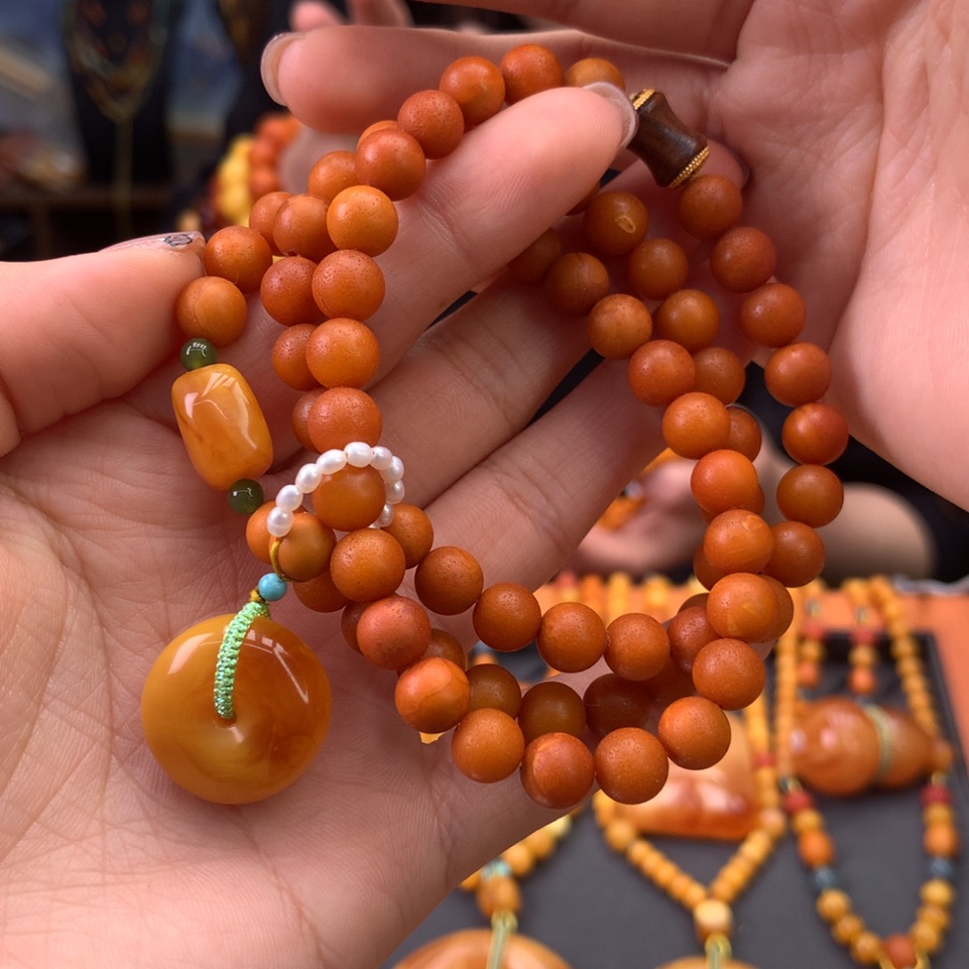 蜜蜡手串未镶嵌天然