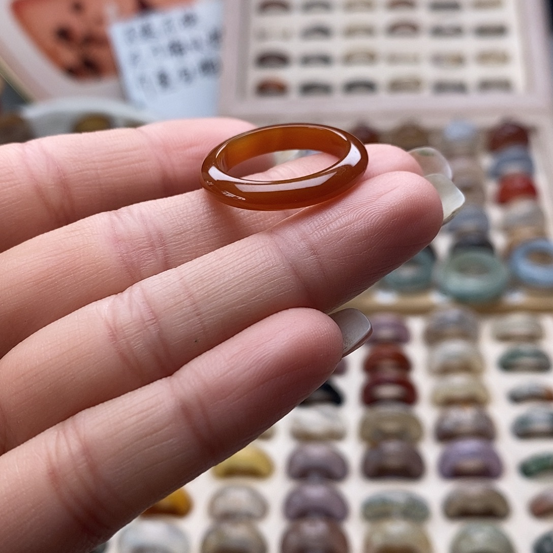 玛瑙/玉髓未镶嵌戒指A 53不退换港20