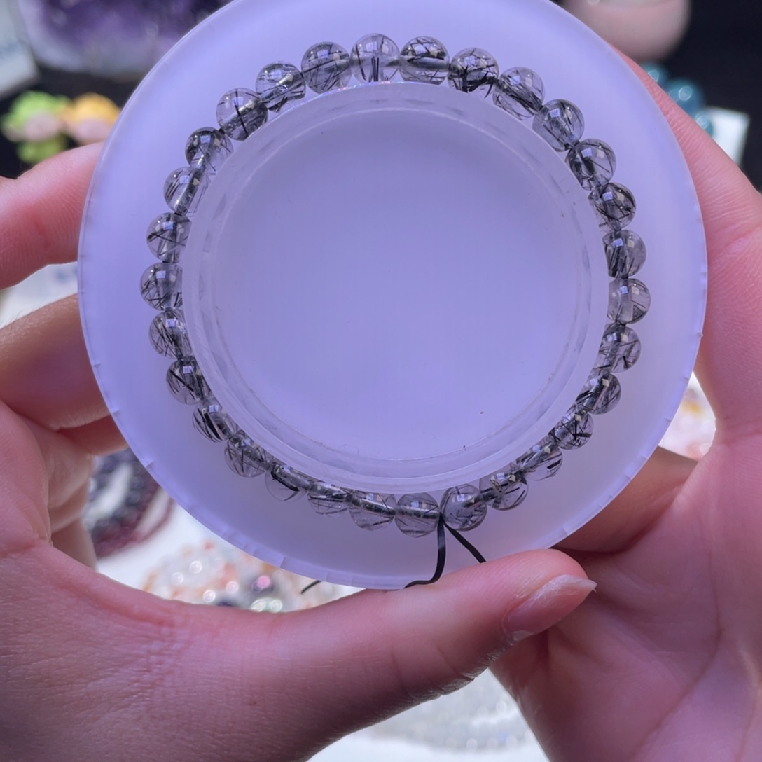 未镶嵌手链水晶超值黑发晶6mm