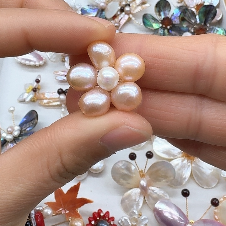 淡水珍珠胸饰银S925镶嵌