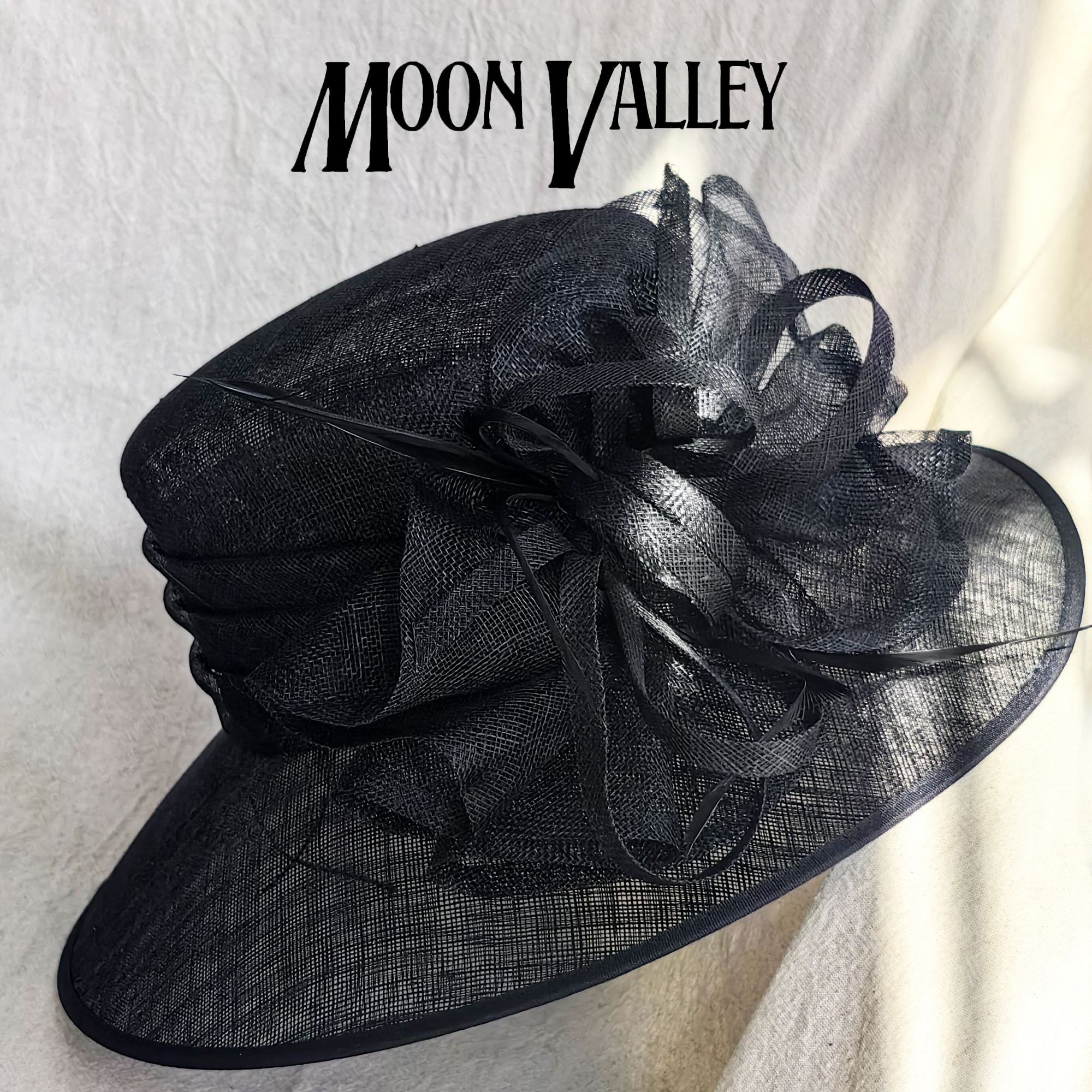 Moon Valley 英式优雅麻纱平顶大檐马会礼帽夏季透气 MV6797