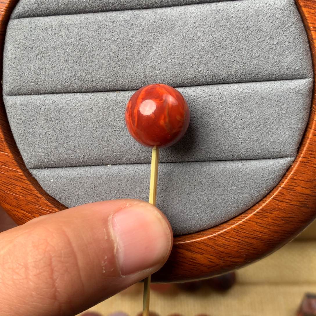 南红玛瑙火焰纹单珠合金