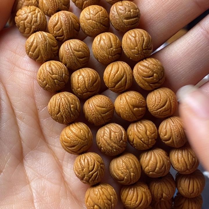 平***勒手串文玩核桃秦岭野生龙纹桃核10