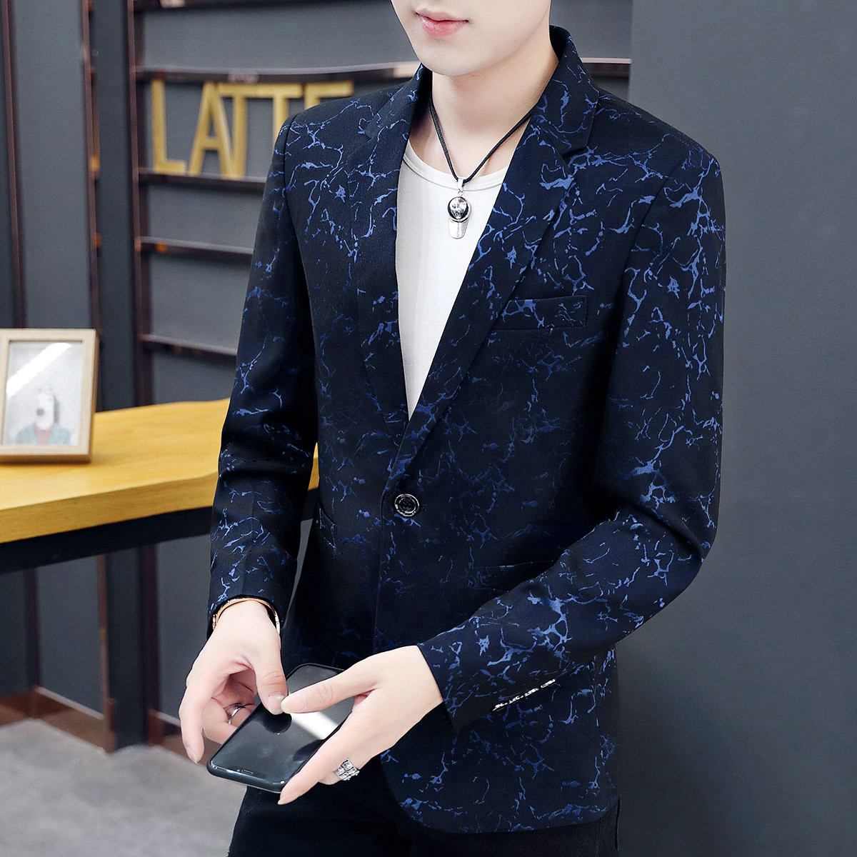 恒杉洋春秋季男士休闲西服青年韩版修身潮流高级感单西装外套上衣