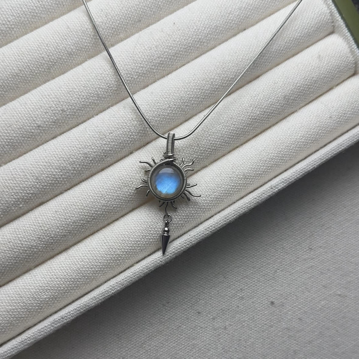 铜合金项链 手工制作复古风太阳项链