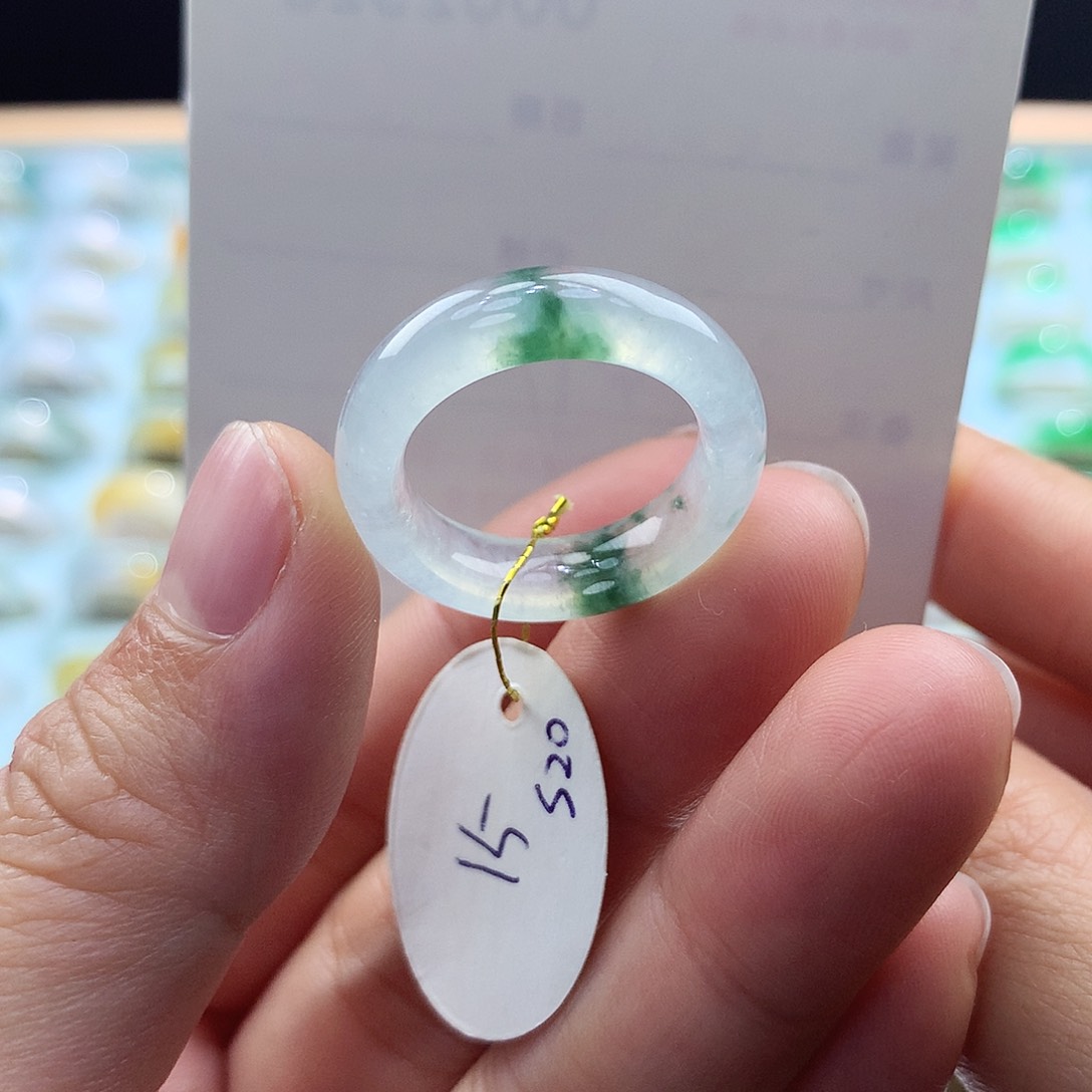 翡翠未镶嵌戒指15圈