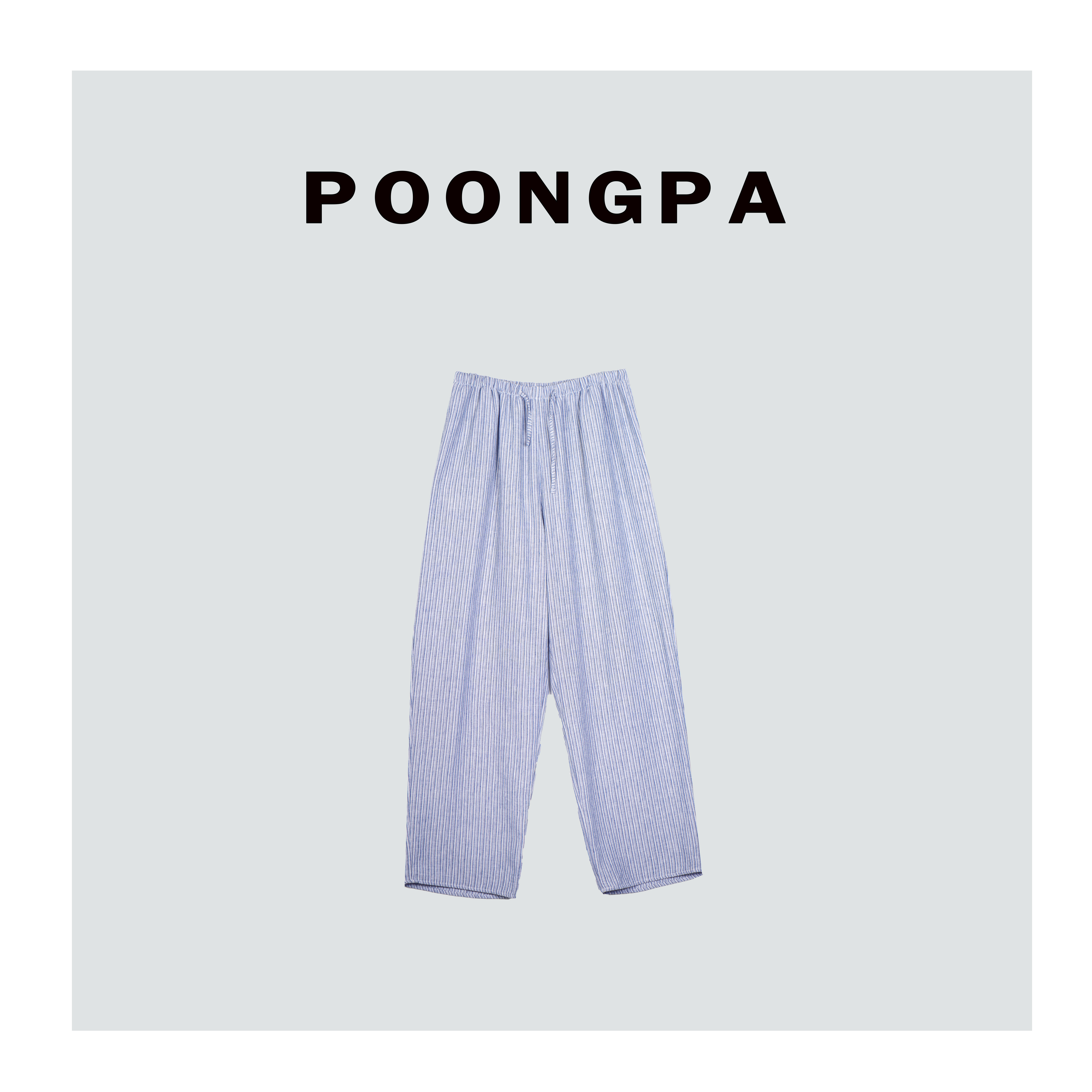 YOUYI /“休闲新章”松弛垂顺简约条纹裤/极简设计中大码显瘦