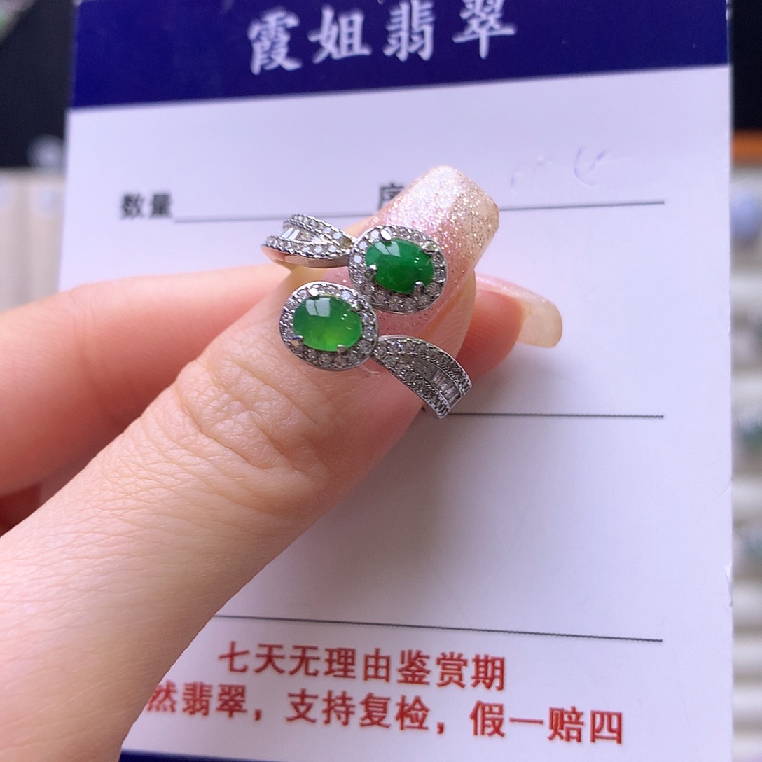 翡翠银S925镶嵌戒指10