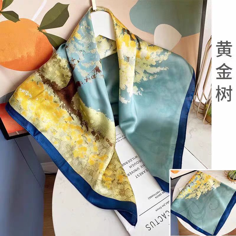 【黄金树】M104淡雅H009小丝巾百搭小方巾头巾女 装饰领巾发带