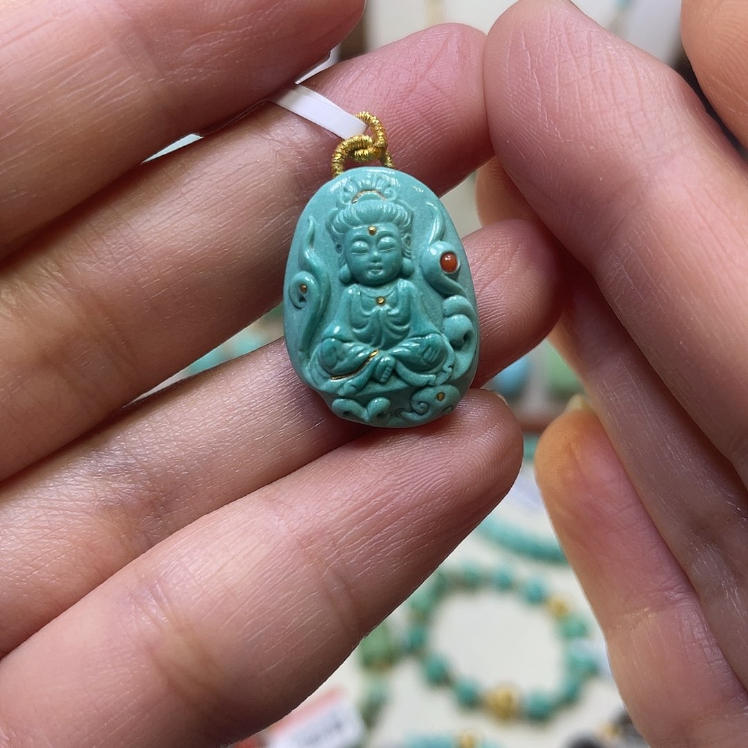 绿松石未镶嵌吊坠