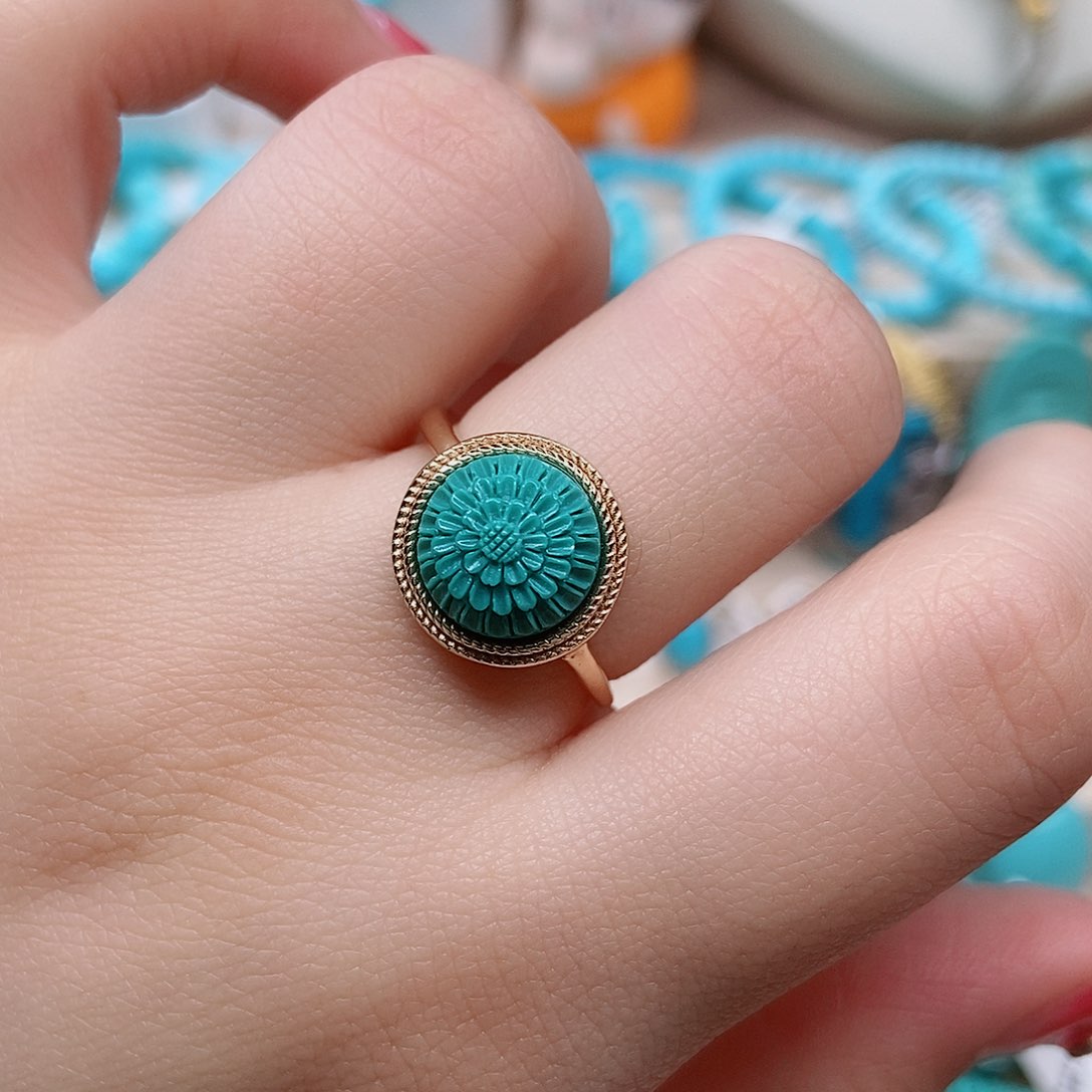 绿松石戒指未镶嵌爱***鲤