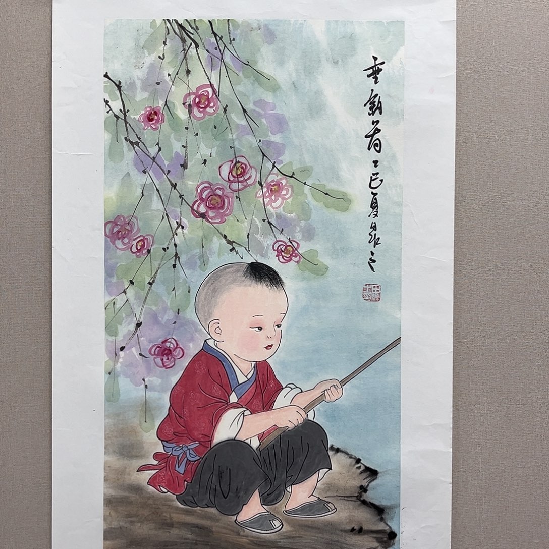 国画艺术家真人手绘