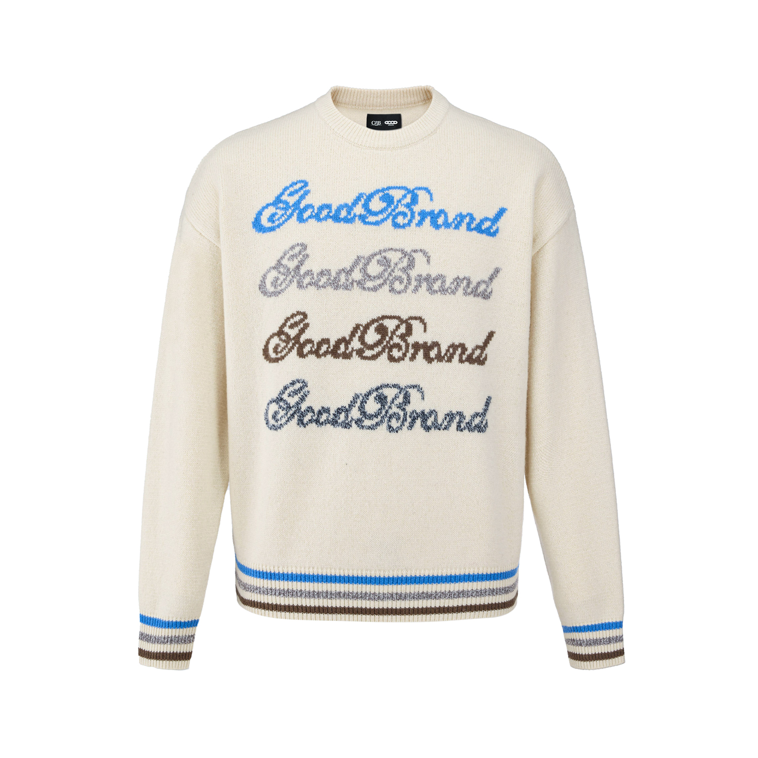 GB-GOODBRAND 2025FW 彩虹弹幕轻奢时尚高级感挂毛花体毛衣