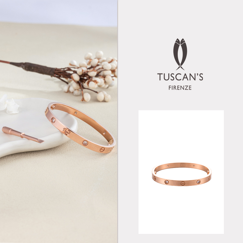 TUSCAN'S 铜合金合成锆石手镯 手环轻奢镶钻宽窄版满天星时代集团