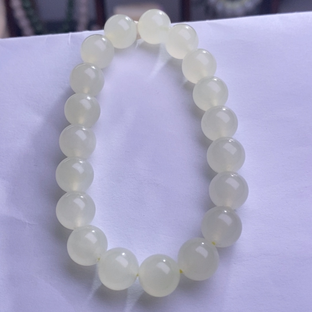 和田玉高冰黄口手串10MM未镶嵌