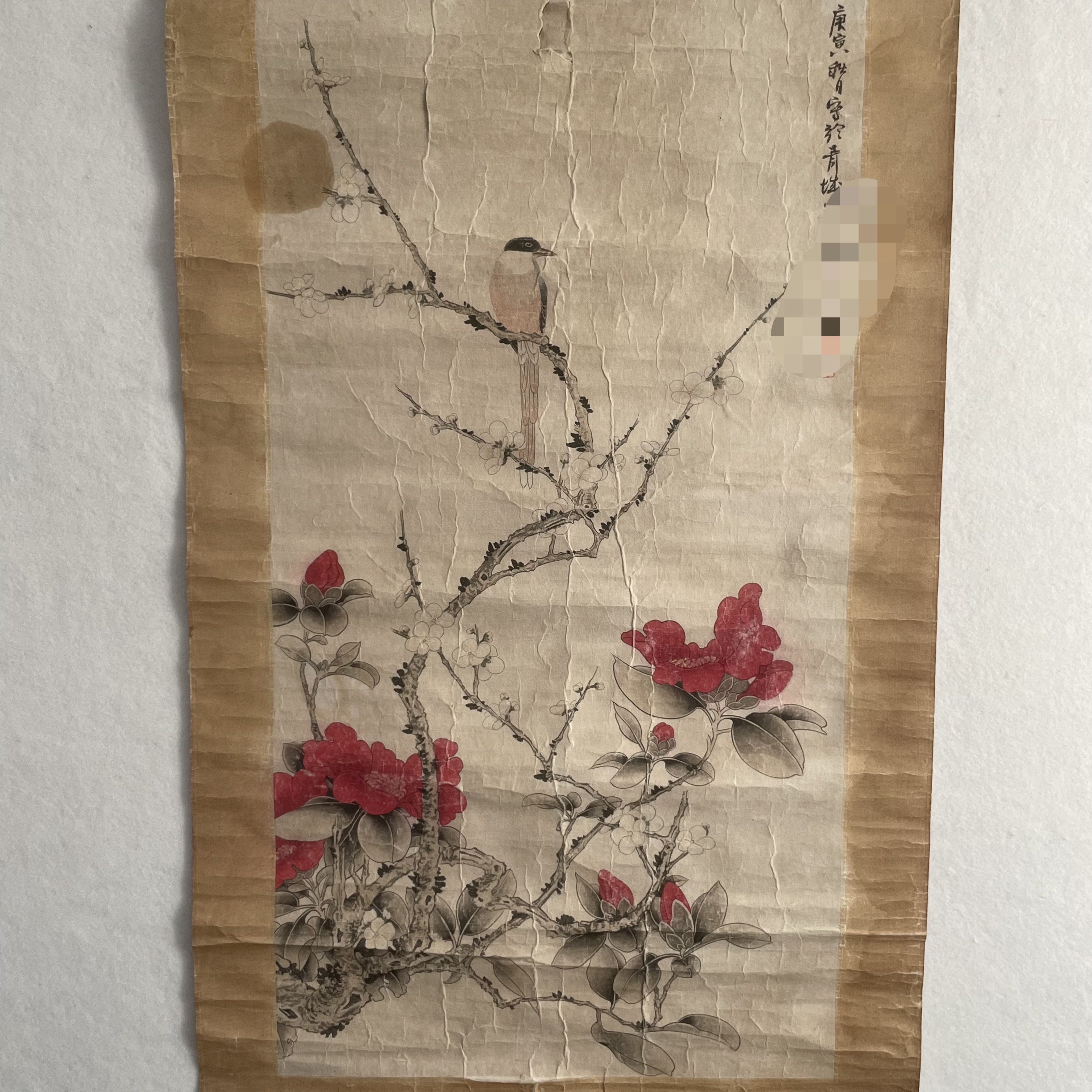 CC1020 花鸟 纸本设色立轴45×88