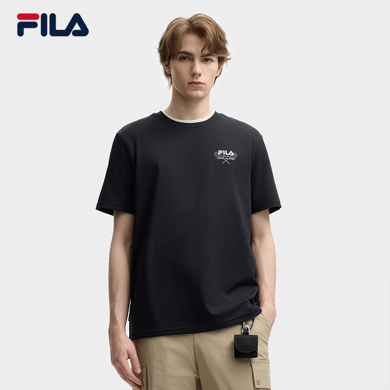 【舒适凉感】Fila/斐乐男款T恤夏季透气百搭休闲短袖F11M539106F