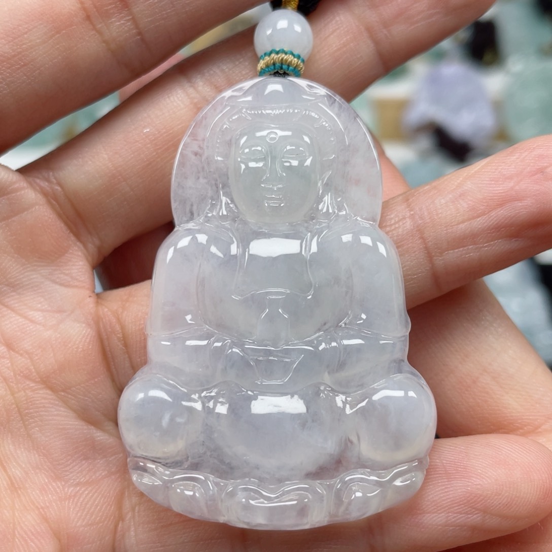 翡翠颈饰未镶嵌天然翡翠A货观音71号