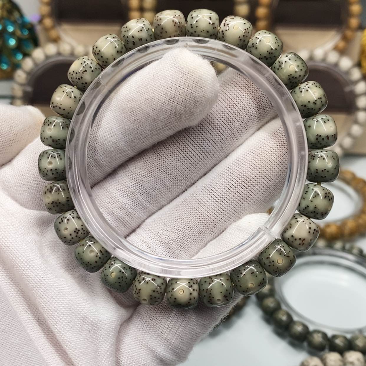 【闪购商品】星月菩提手串9×8一物一图原生态同枝糯冰横纹一线天