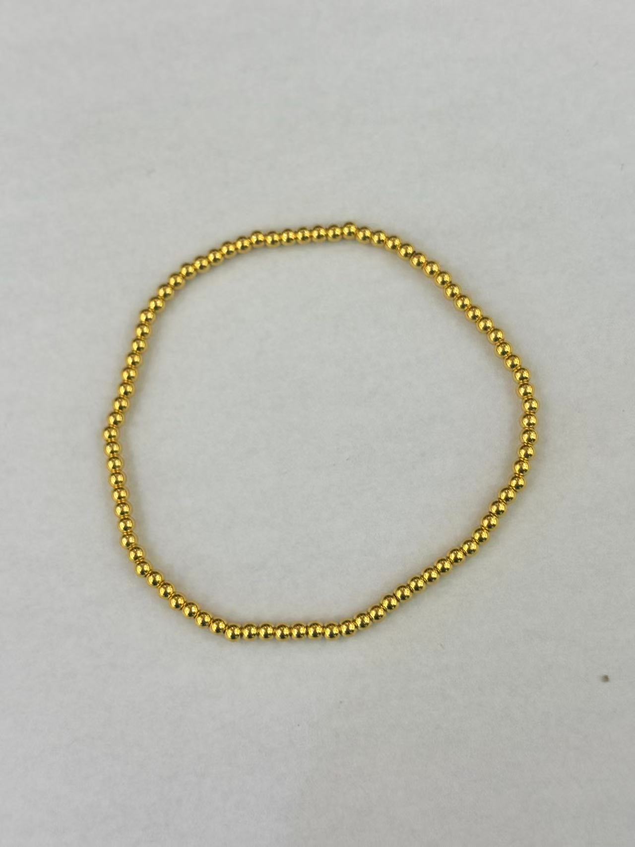 足金卡2光豆手链时尚精致