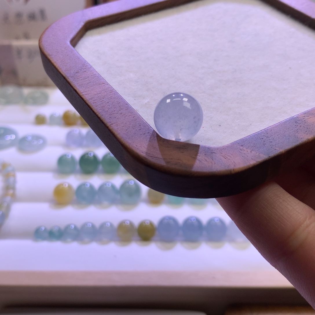 未镶嵌手链翡翠冰紫圆珠