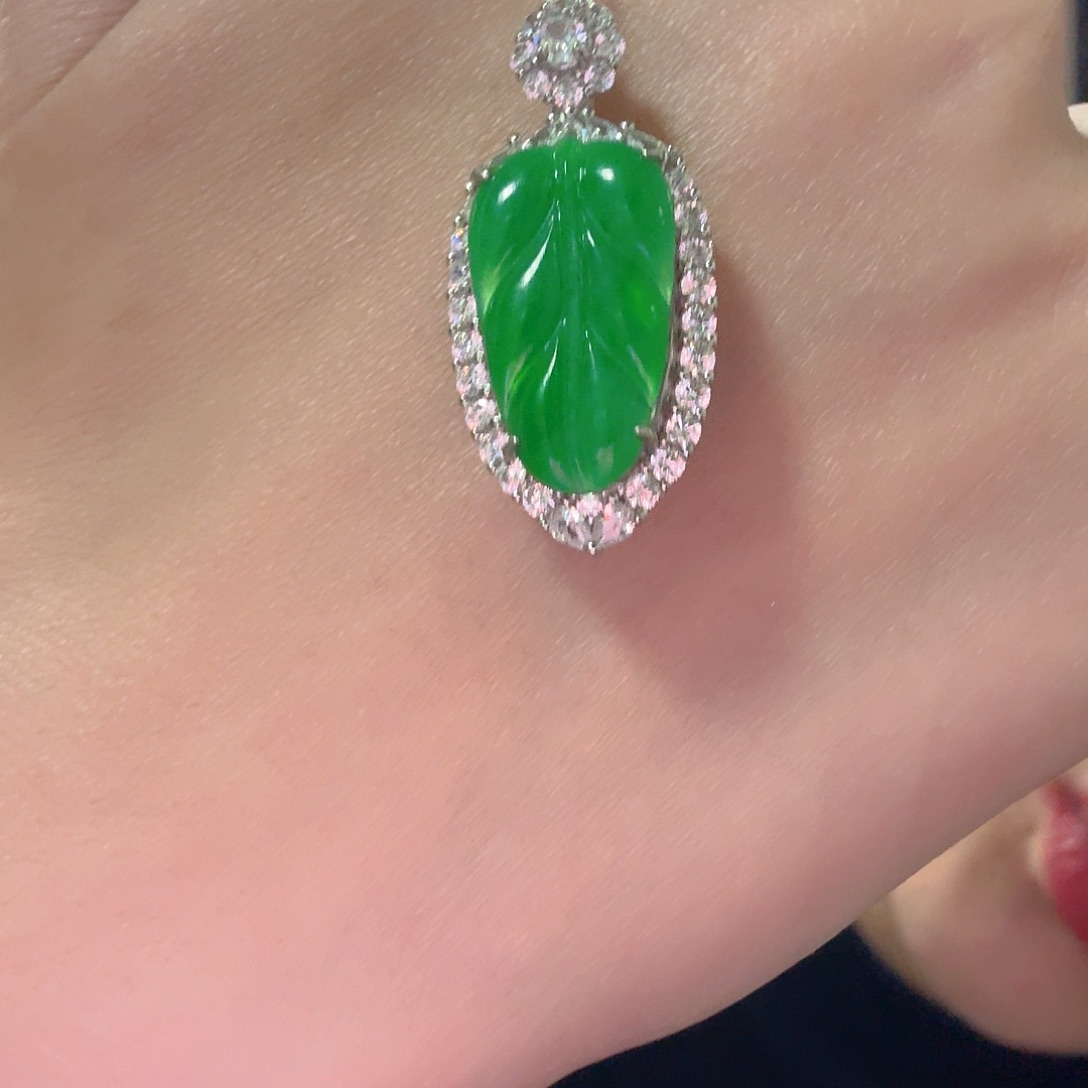 翡翠银S925镶嵌吊坠(不含链)吊坠