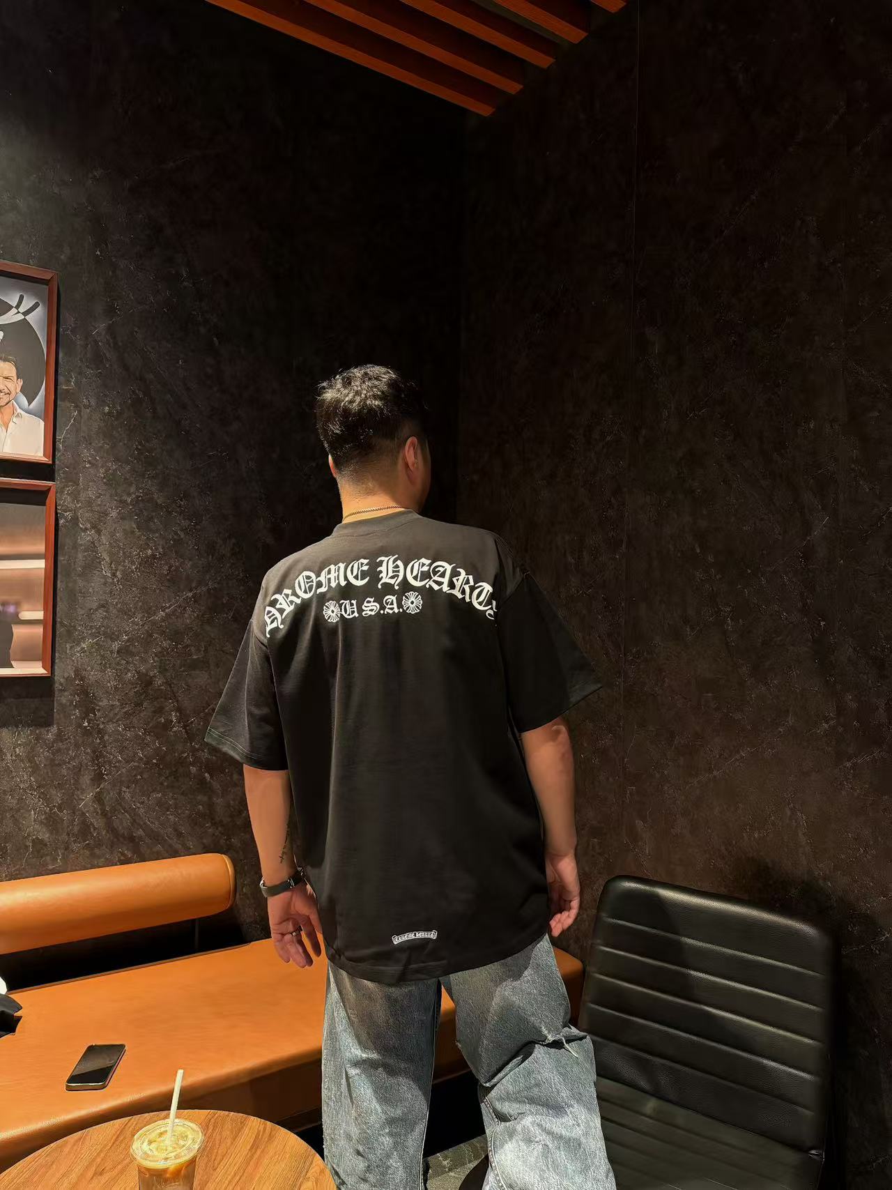 2553十字架新款重克320克短袖T恤高端品质开模定制复刻（男女同款)