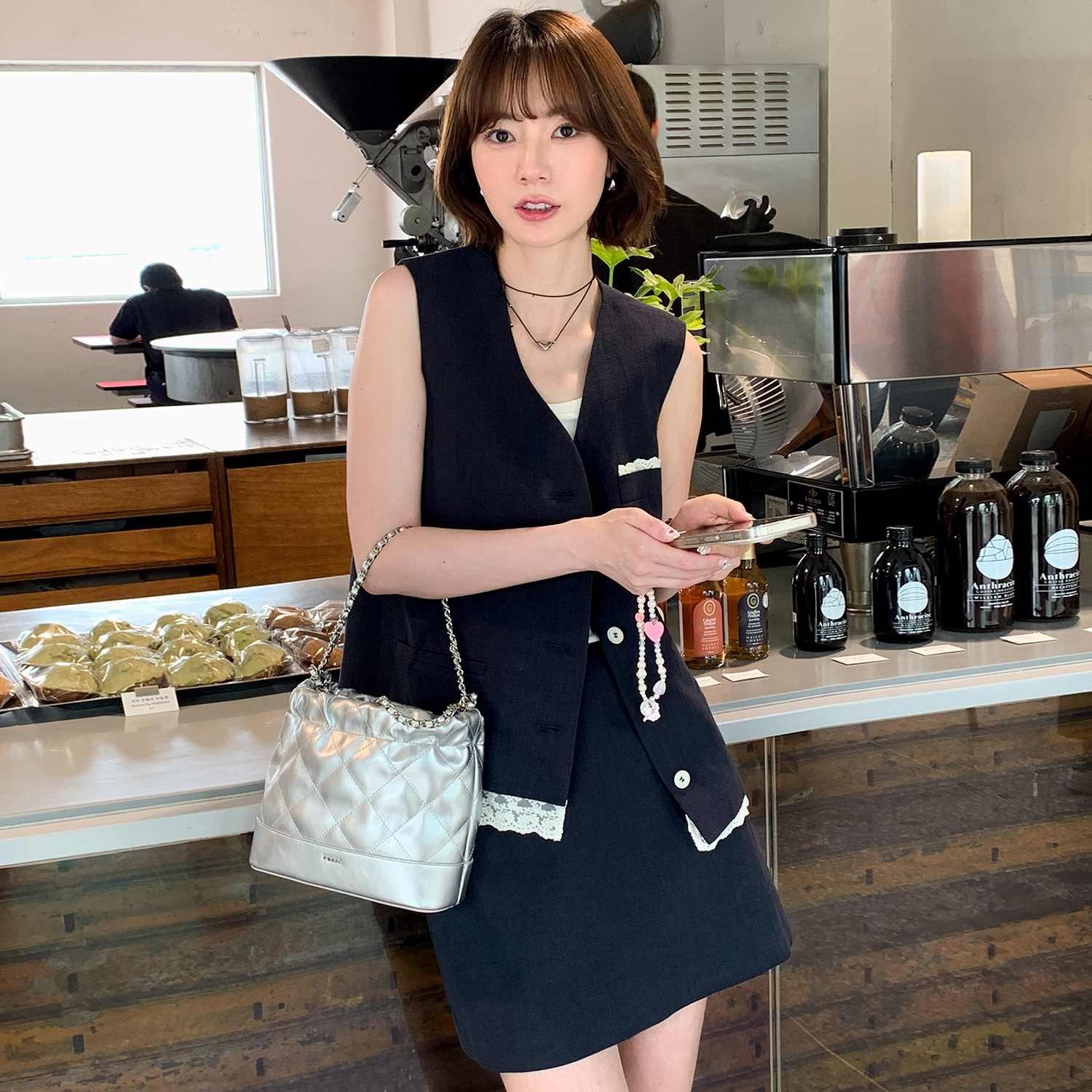 法儿家韩国限定「新品【月光海湾】FS406Z006西装马甲+半裙套装