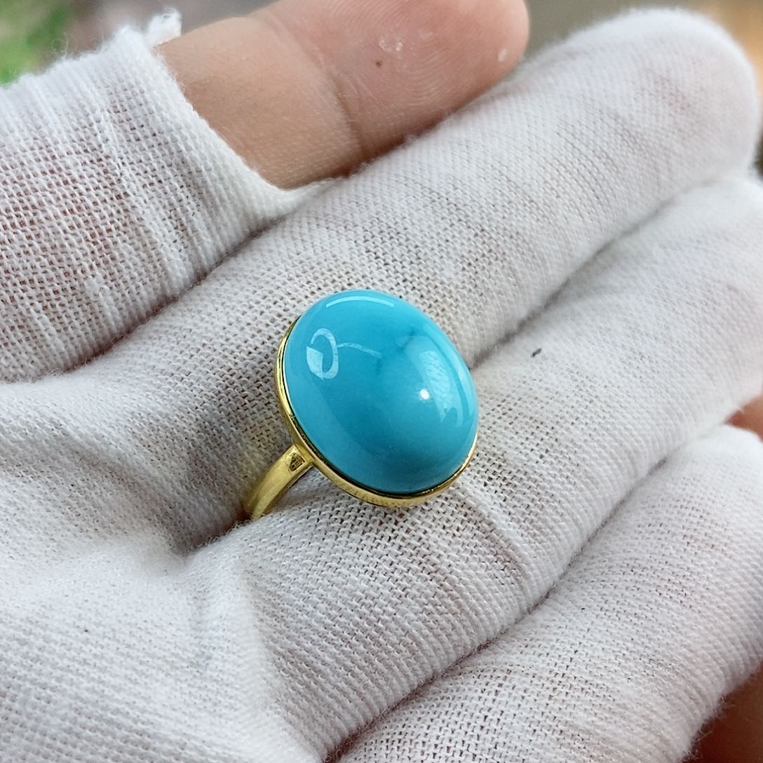 绿松石珠宝奇石18K金镶嵌