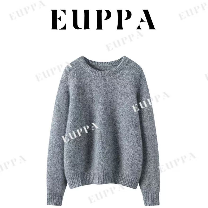 75山羊绒+25桑蚕丝轻奢百搭圆领女款羊绒衫QHXT-919