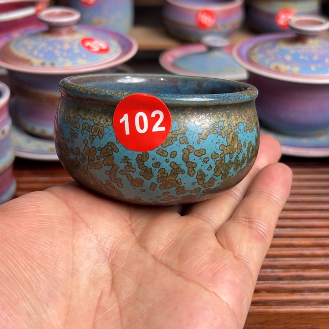 手工制作钧窑茶器