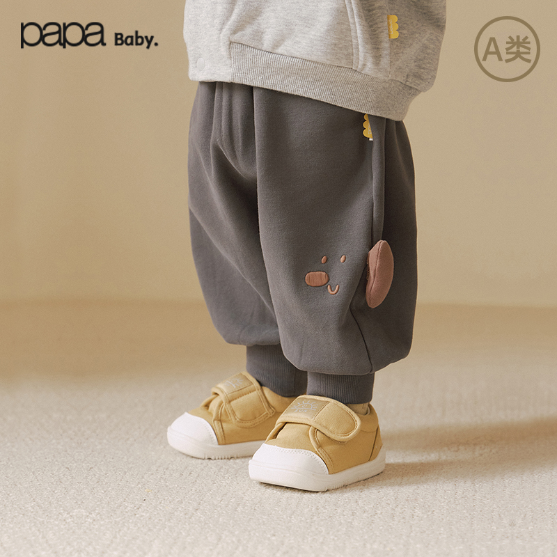 【糯米棉】papa爬爬春季宝宝裤子男女宝韩系小狗束脚灯笼裤26新款
