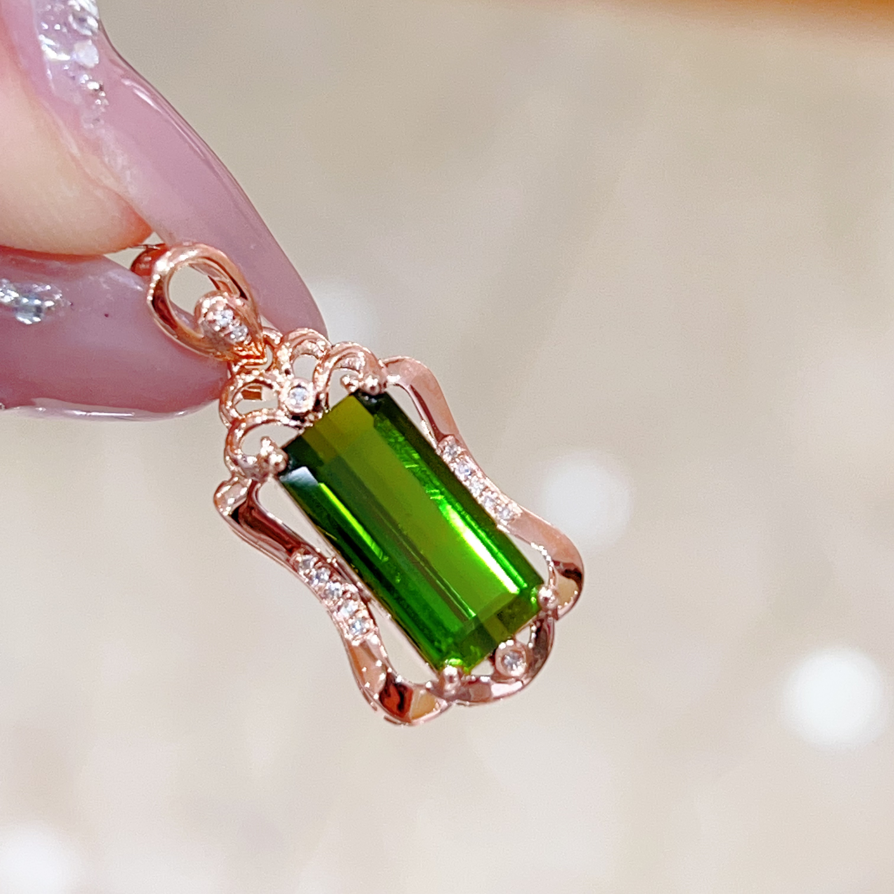 2.34ct 18k金碧玺吊坠2180