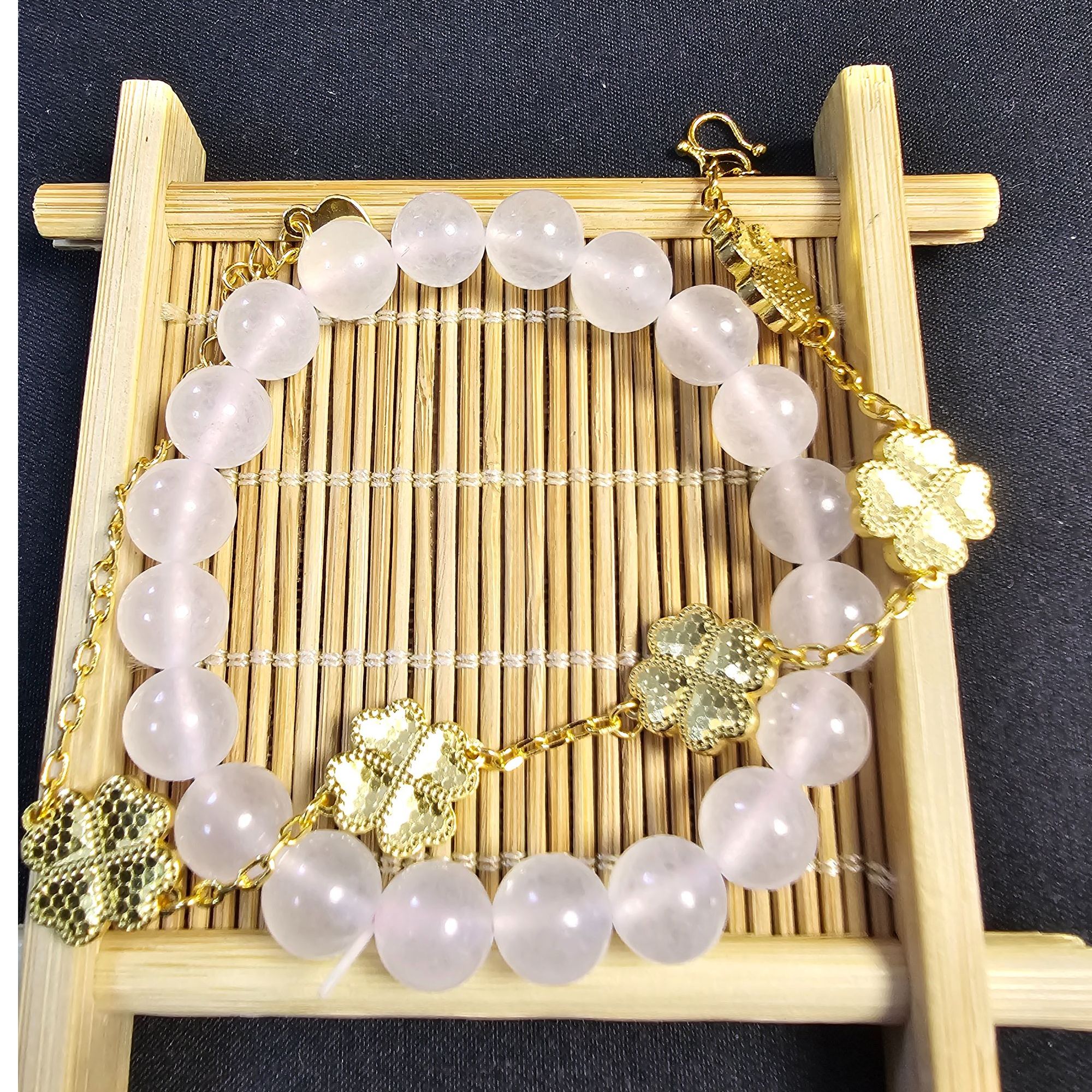 【夏总好物】爱心碎冰四叶草手链