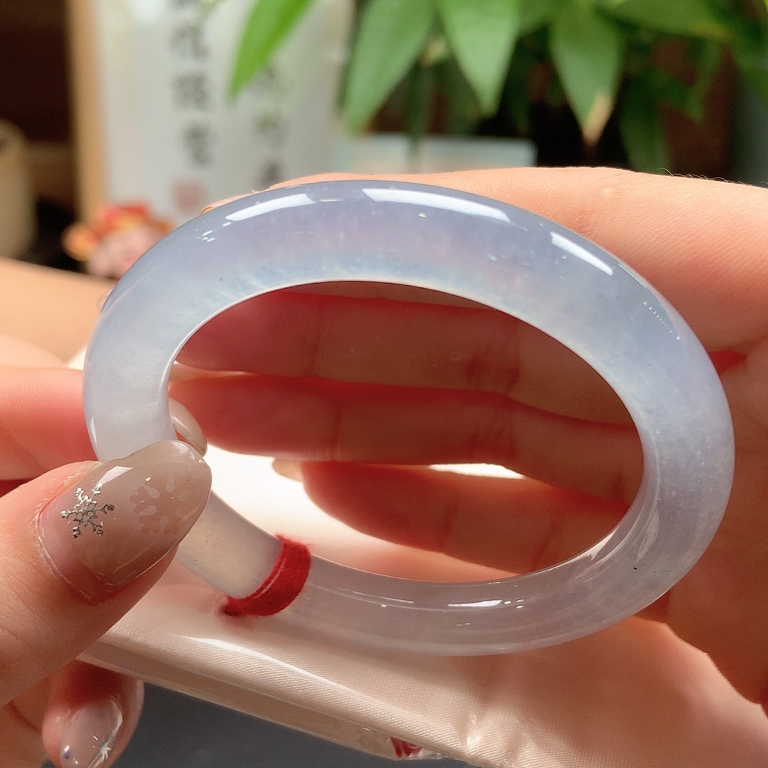 翡翠未镶嵌手镯高冰玻种水19号