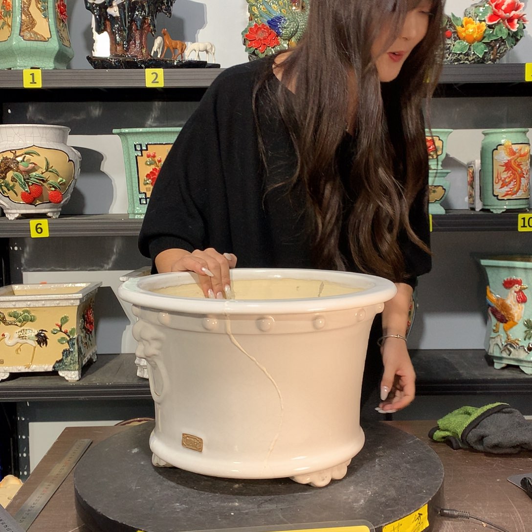 凱***倫高温烧制石湾盆瑕疵