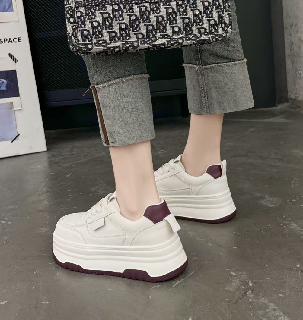 2025春季新款厚底松糕底休闲小白鞋轻便板鞋韩版0110