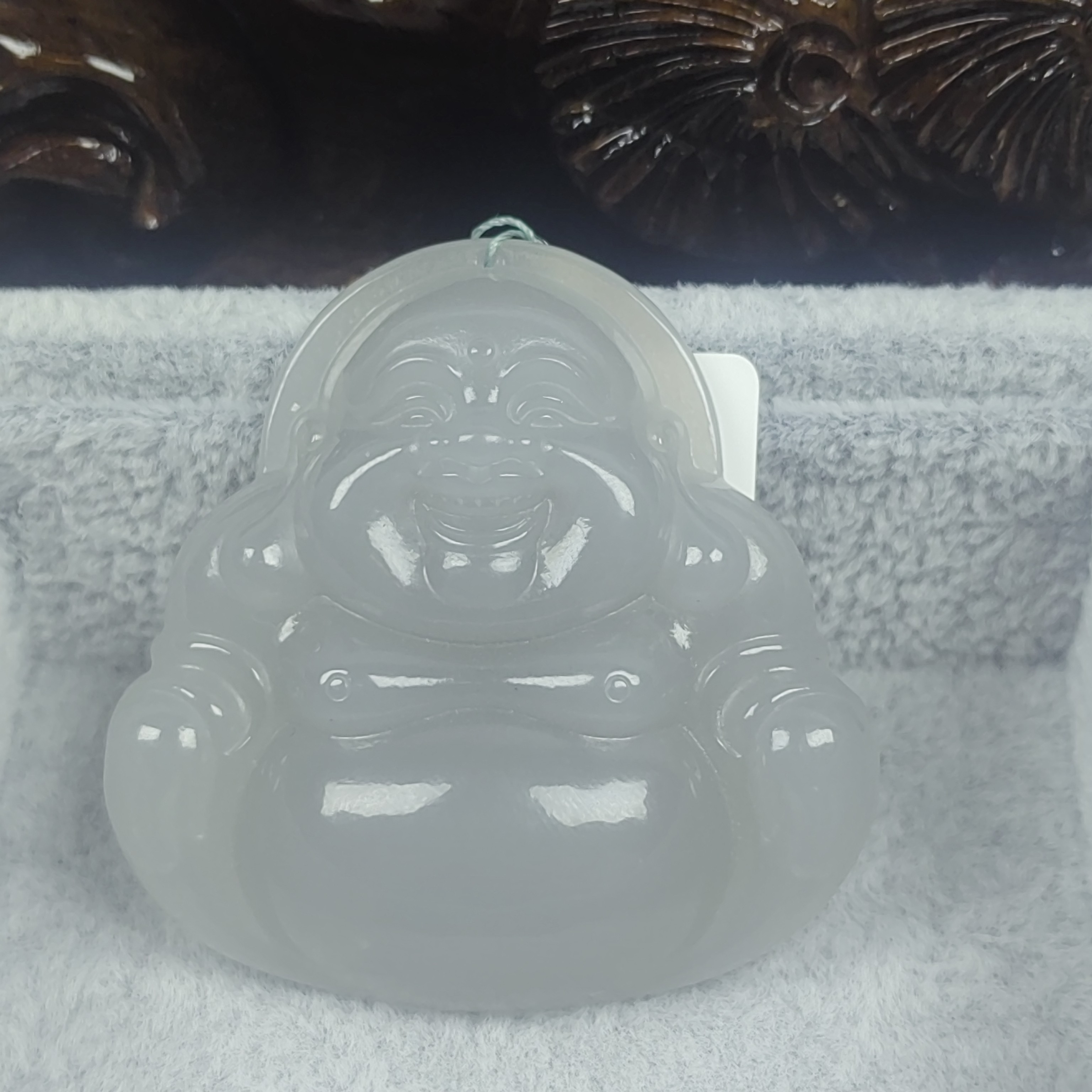 和田玉大尺寸烟紫色的弥勒佛