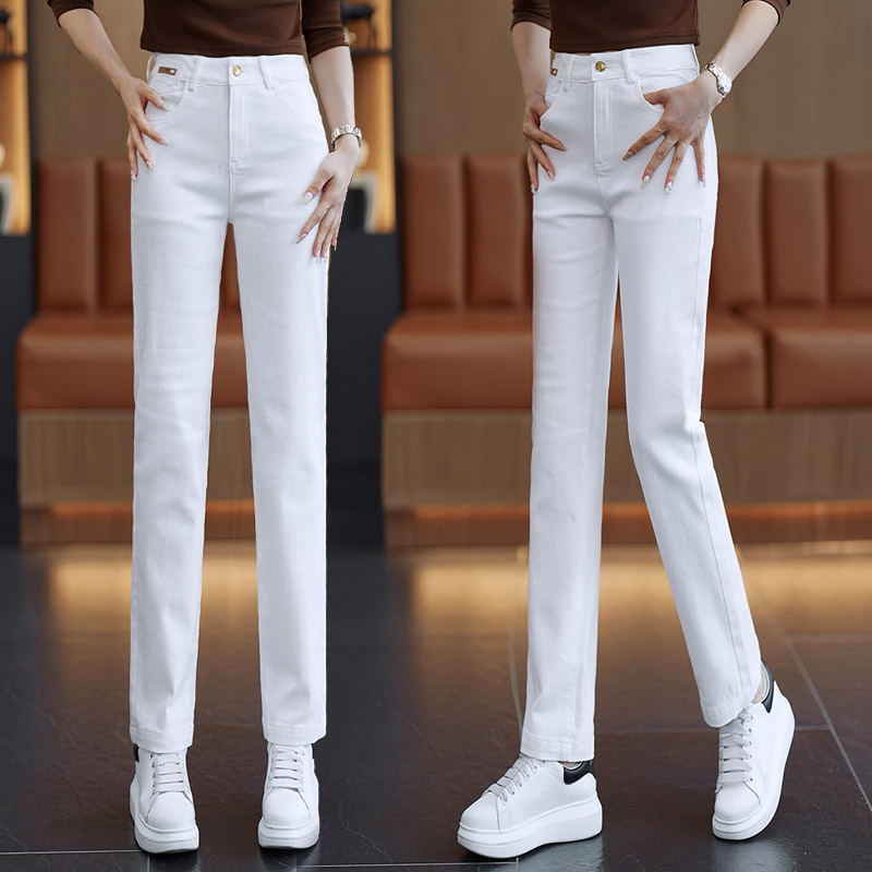 春季直筒牛仔裤女小个子2025新款潮流法棍九分裤高腰休闲烟管裤