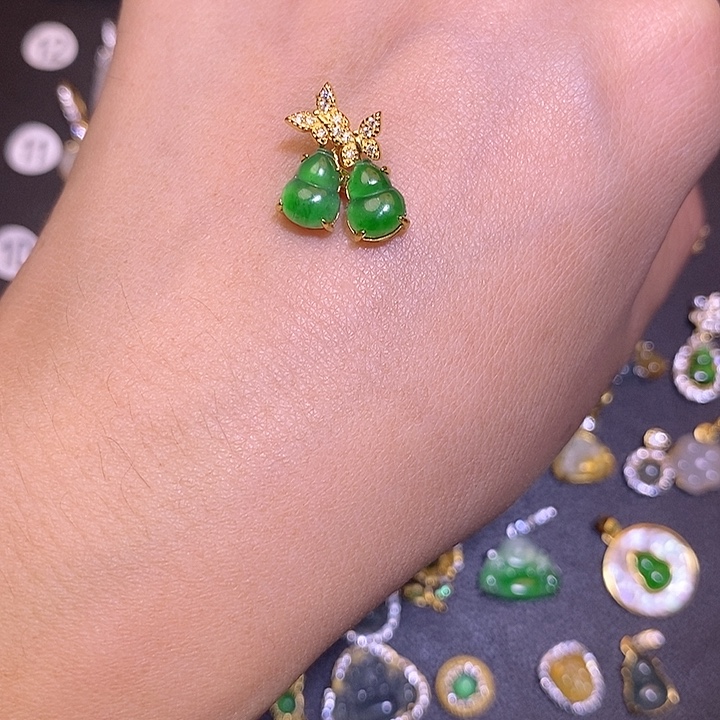 翡翠银S925镶嵌吊坠(不含链)