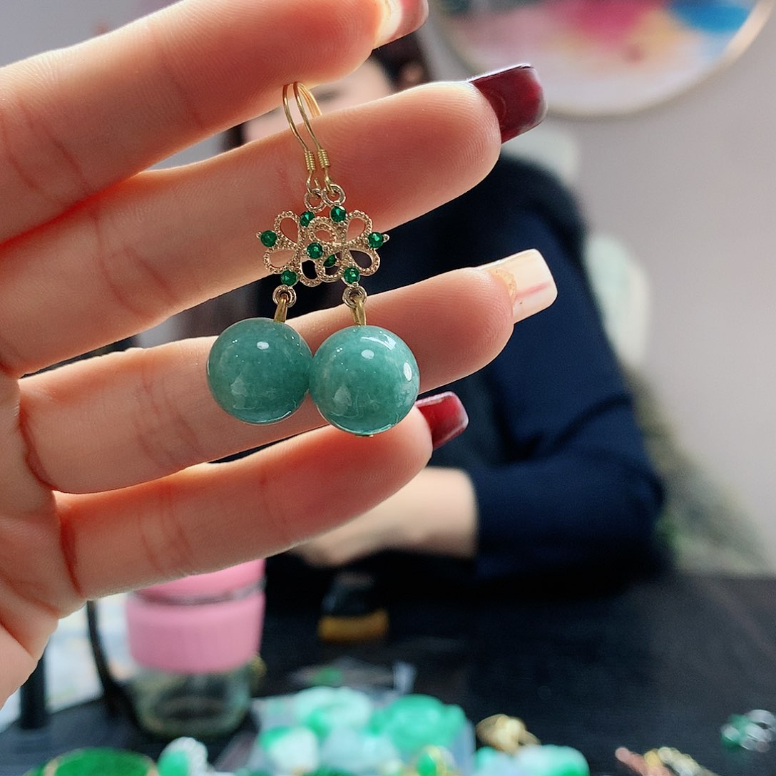 【闪购商品】翡翠耳饰银S925镶嵌，