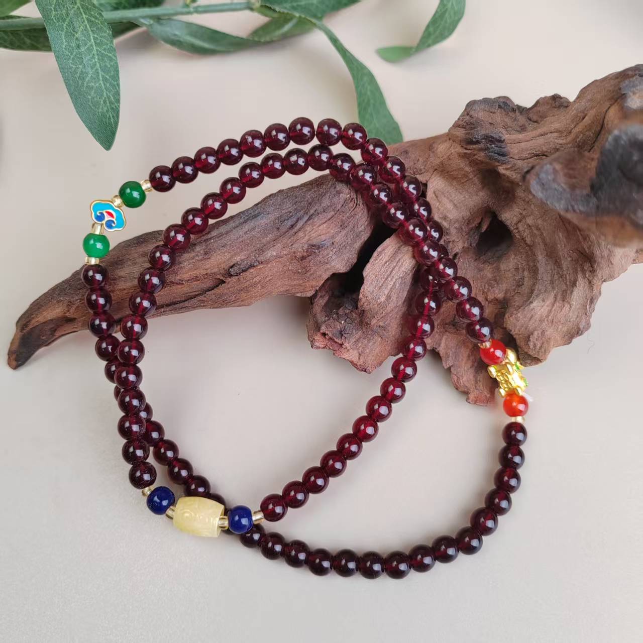 sls 红 双圈 精品手串搭配