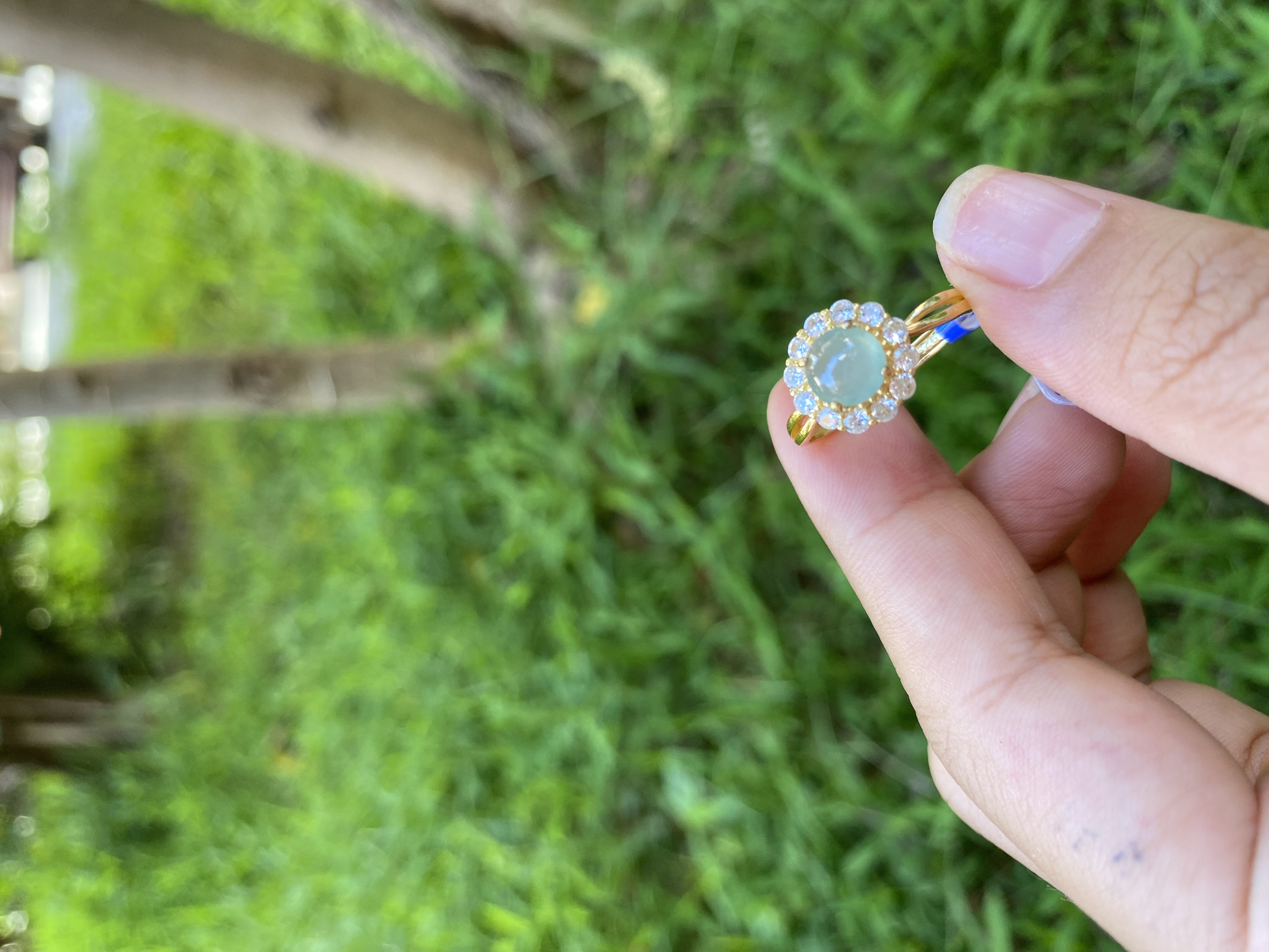 天然缅甸翡翠A货925银镶嵌戒指