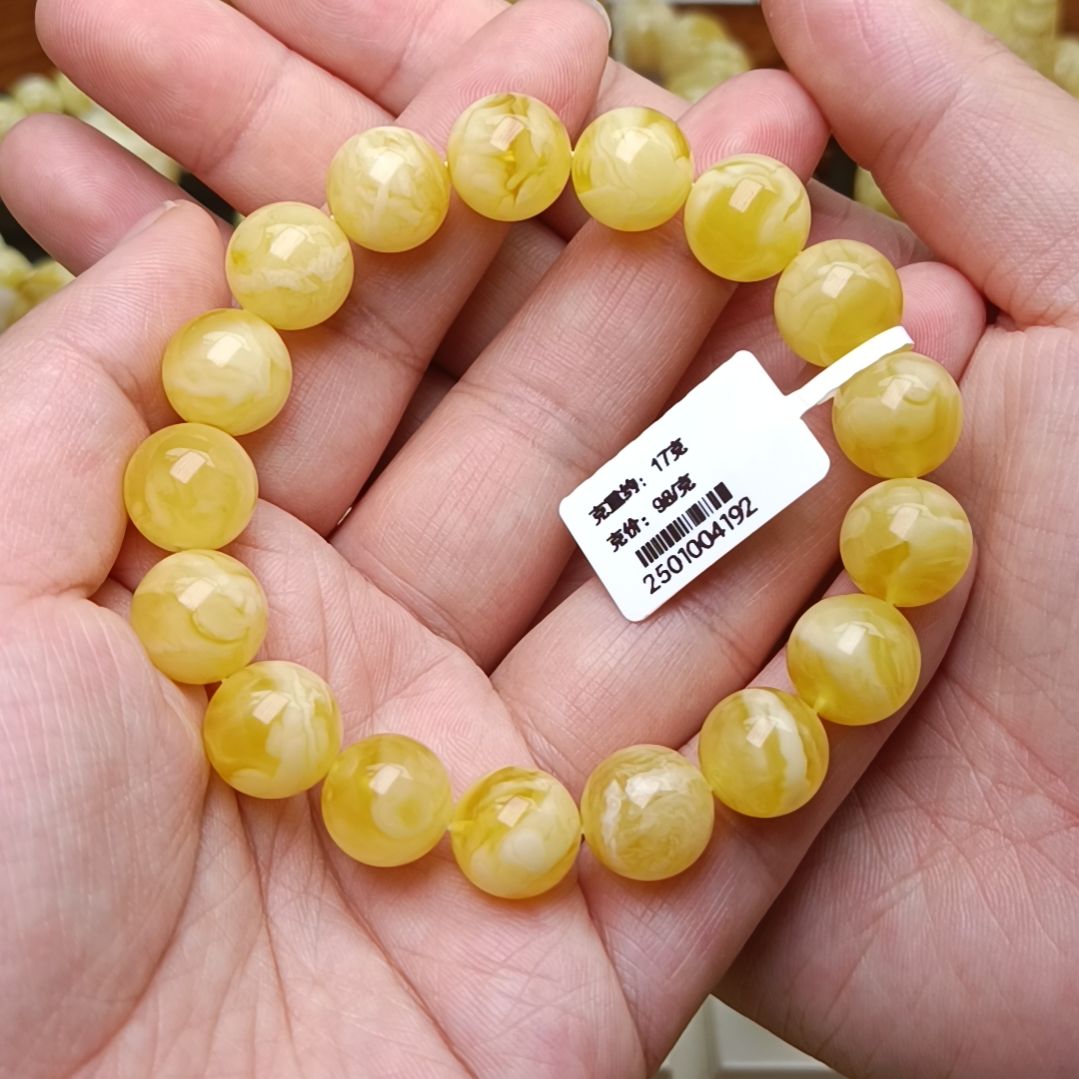 蜜蜡手链未镶嵌12圆珠