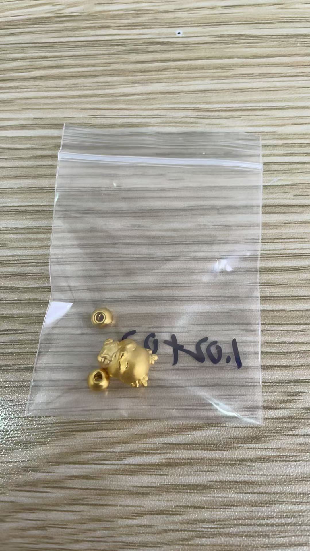 足金999   小龙通孔＋金珠