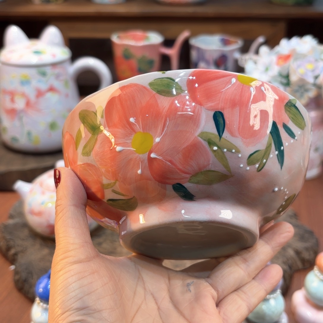 瓷片景德镇手绘高温釉下彩陶瓷茶具