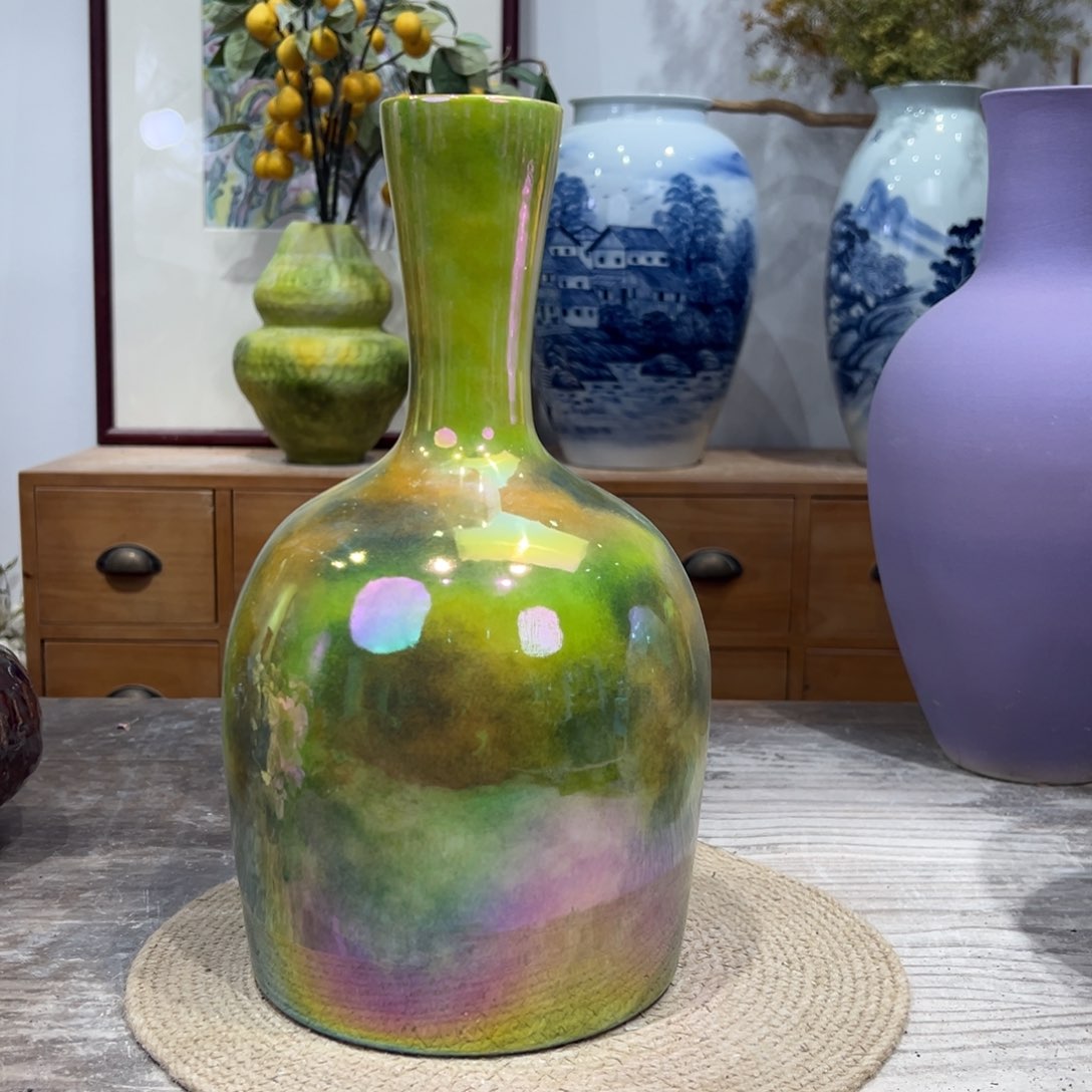 摆件陶瓷花瓶高33口6