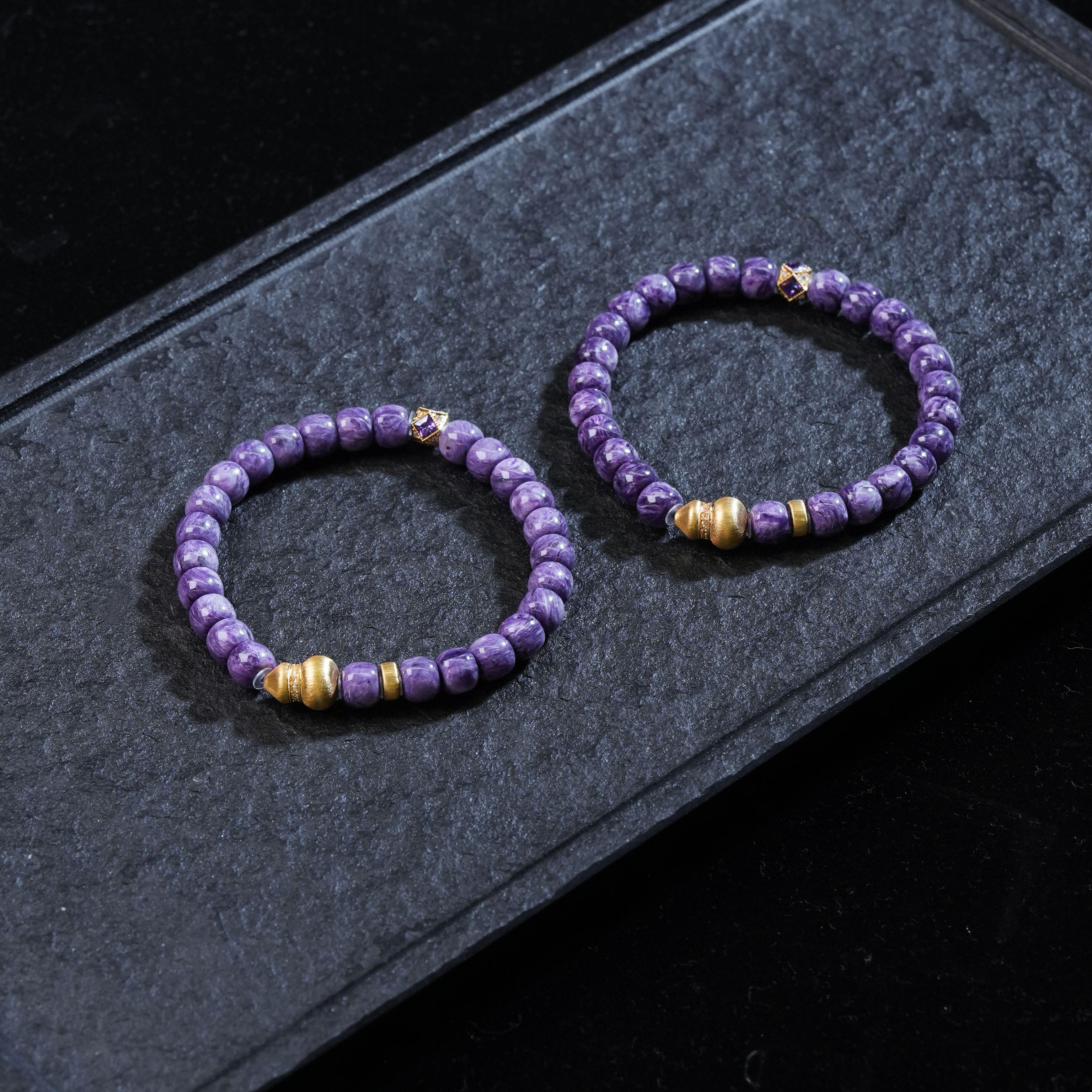 【思嘉】星紫 · 18k拉丝葫芦妖孽紫龙晶手串 | 多样性发一 DFS0022