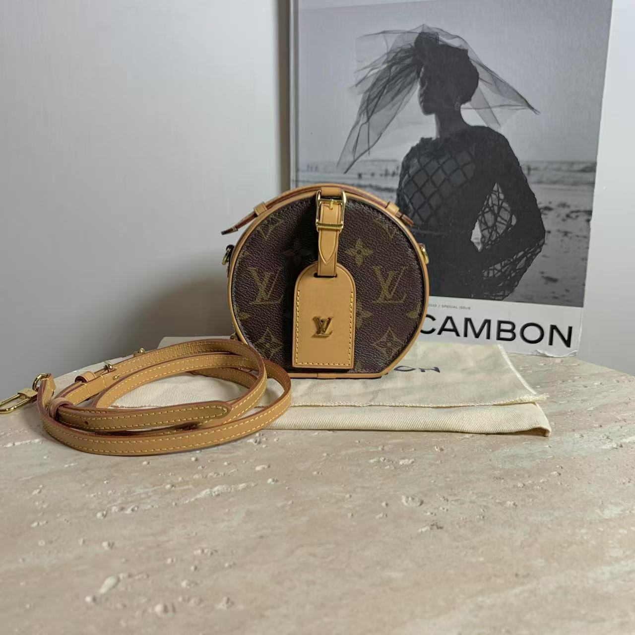 95新 LouisVuitton/路易威登 壹臻/lv 老花mini圆饼 78167270